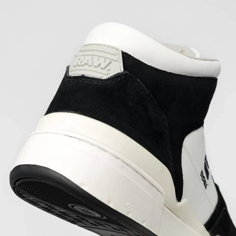 G-STAR RAW ATTACC Mid Basic Hommes Sneakers En Cuir 2212 040711 BLANC-NOIR 3 G-STAR RAW ATTACC Mid Basic Hommes Sneakers En Cuir 2212 040711 BLANC-NOIR – Image 3