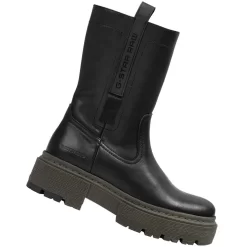 G-STAR RAW KAFEY Performance High Femmes Bottes En Cuir 2241 021821 BLK-OLV