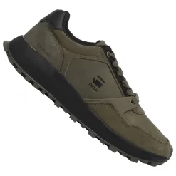 G-STAR RAW THEQ RUN Cos Hommes Sneakers En Nubuck 2242 004525 OLV-BLK