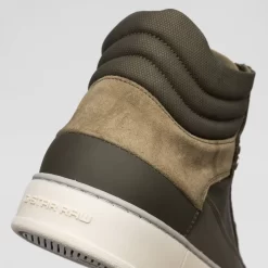 G-STAR RAW RAVOND Mid Basic Denim Hommes Sneakers 2242 005710 OLV -Magasin De Sélection De Chaussures De Mode 2242 005710 OLV 4 1280x1280