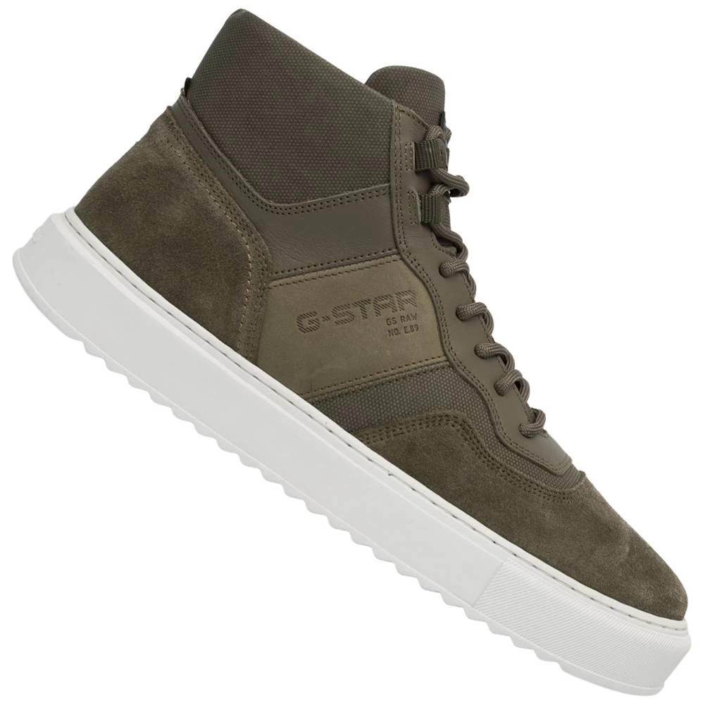 G-STAR RAW ROCUP II Mid Hommes Sneakers En Cuir 2242 007716 OLV 1 G-STAR RAW ROCUP II Mid Hommes Sneakers En Cuir 2242 007716 OLV